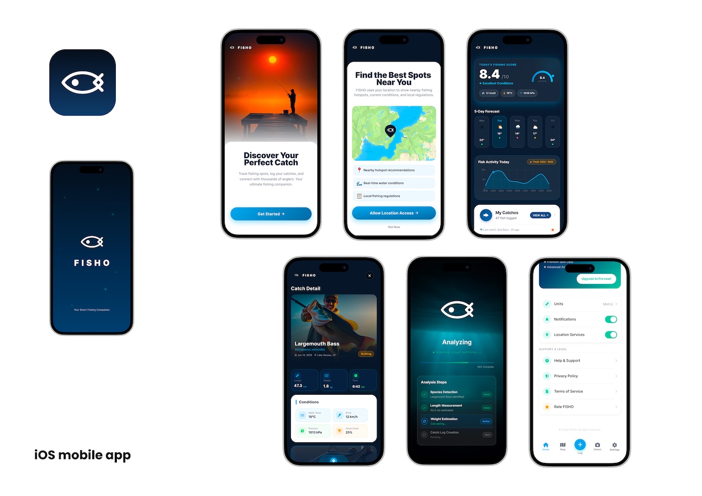 FISHO | Fishing Radar — Your pocket fishing guide. Discover the best fishing times, identify fish instantly with AI, track catches, and build your personal fishing library.