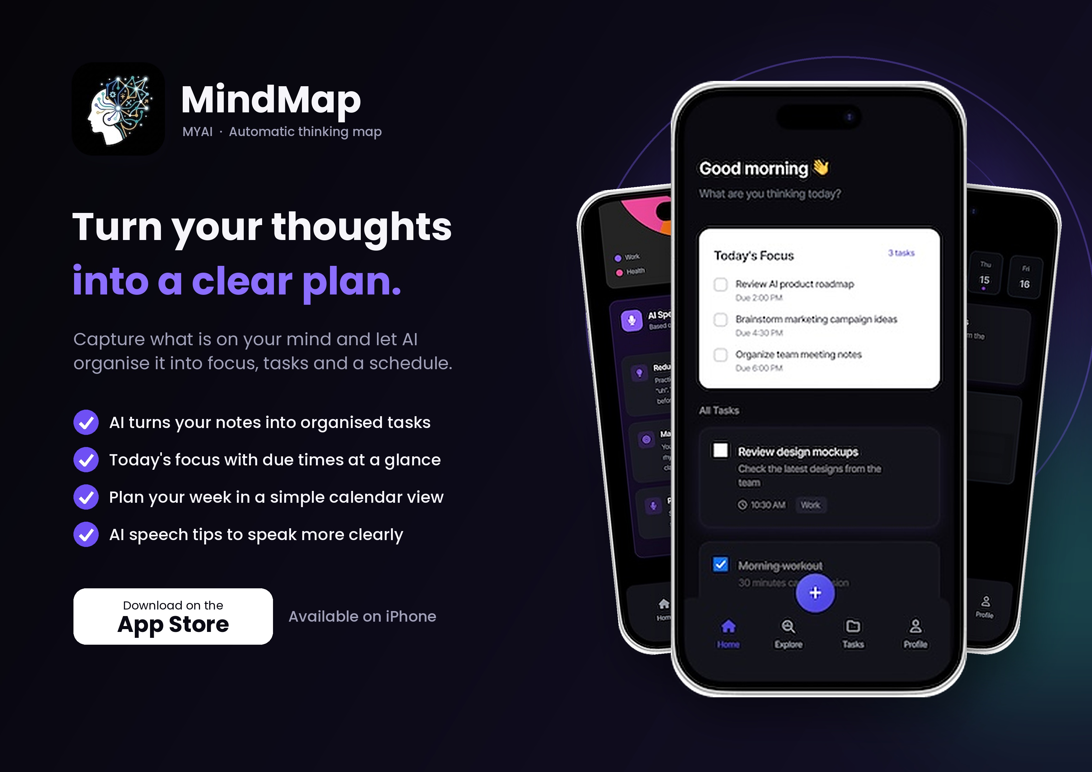 MindMap | MYAI — Think out loud. Instantly transform your ideas into structured mind maps, action plans, and clear decisions.