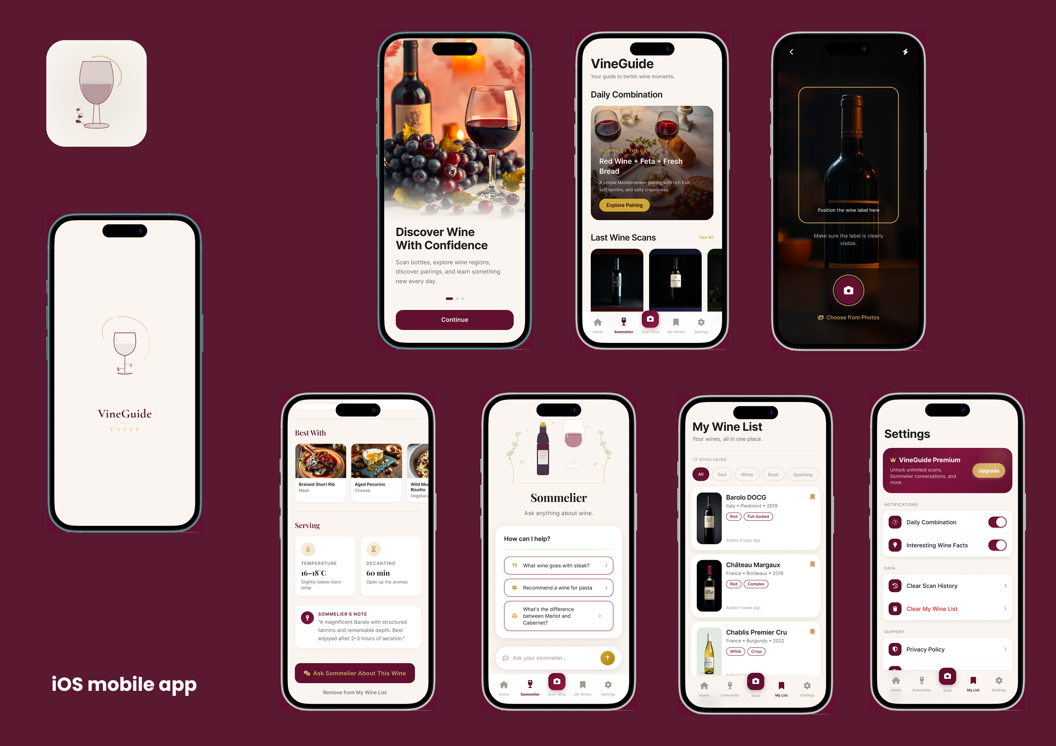 WineGuide | Taste — Discover what’s in your glass. Scan wine bottles, explore pairings, ask your Sommelier, and build your personal wine list.