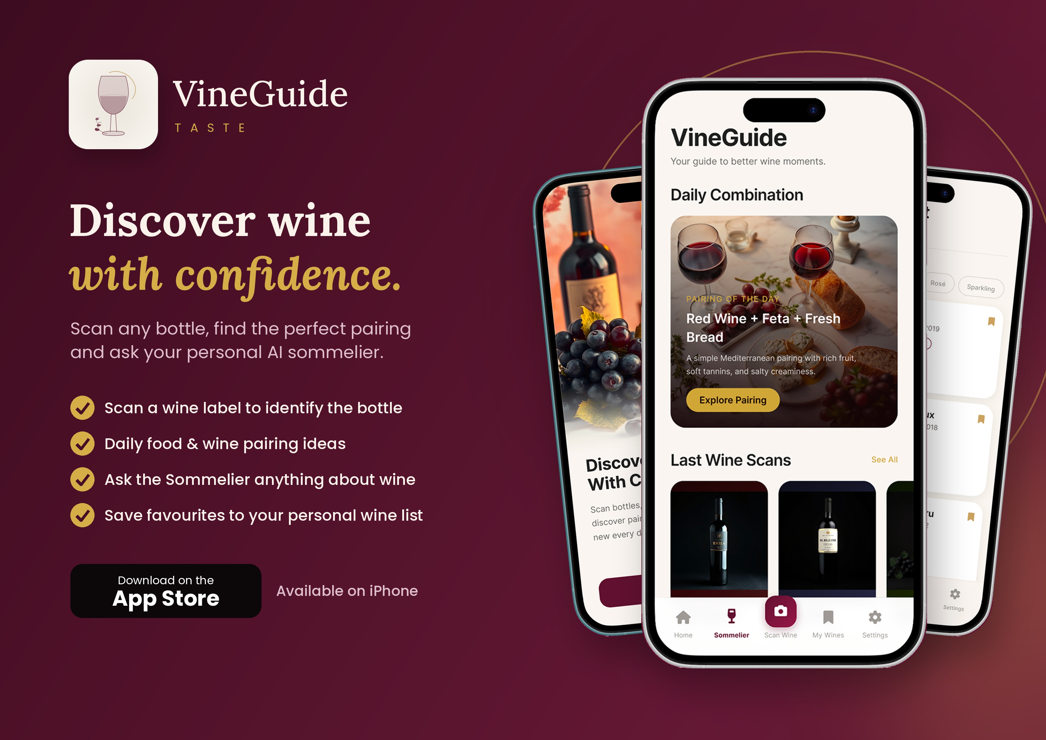 WineGuide | Taste — Discover what’s in your glass. Scan wine bottles, explore pairings, ask your Sommelier, and build your personal wine list.